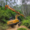 Leśnictwo, pielęgnacja drzew, wykopalnia, ramię teleskopiczne z uchwytem dla kotów, Hitachi Komatsu Kobelco