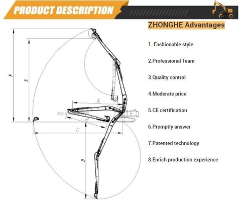 20 Ton Excavator Q355B Long Arm Q690D Excavator Long Boom z ramieniem i cylindrem
