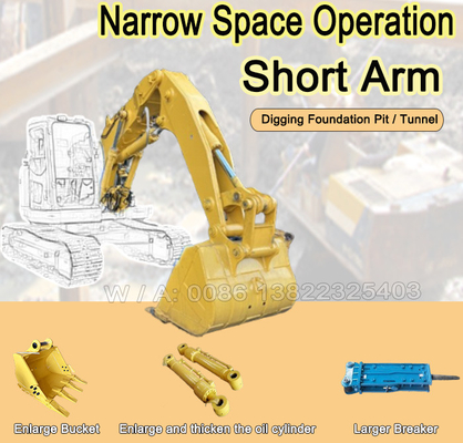 Cat Hitachi Komatsu Kobelco Ekskawator Tunel Boom