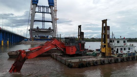 Długa ręka grabiarka ramię z wiadro i cylinder dla  KOBELCO Hitachi