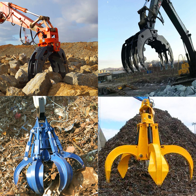 Stone Mini Excavator Rock Grab, CE Protest Sumitomo Excavator Orange Peel Chwytak
