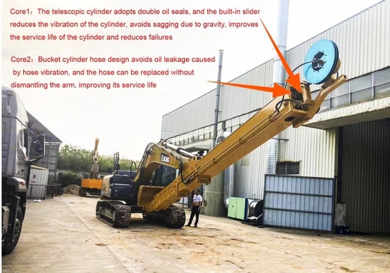 Wytrzymała koparka 20T 14M Wysięgnik teleskopowy Ramię teleskopowe do ZX200 HITACHI Cat